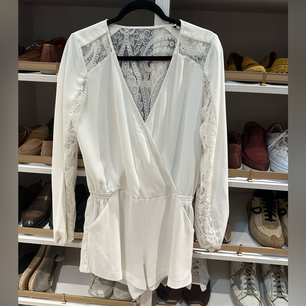 Parker Lace Back Long Sleeve Romper